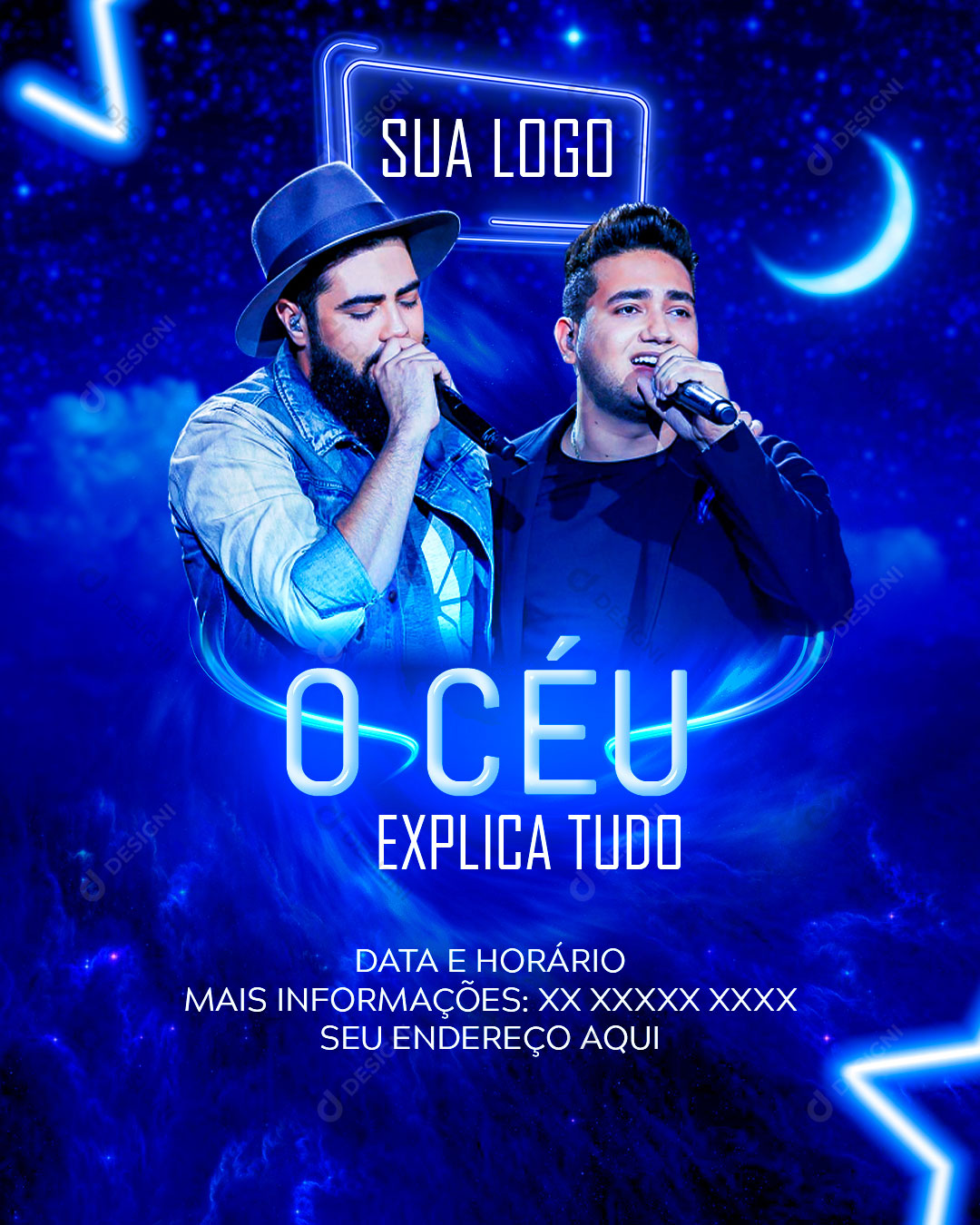 Flyer Show Evento O Céu Explica Tudo Artistas Social Media PSD Editável