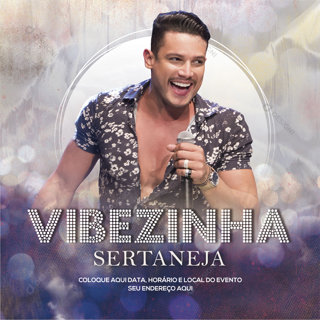 Flyer Show Evento Vibezinha Sertaneja Artista Social Media PSD Editável