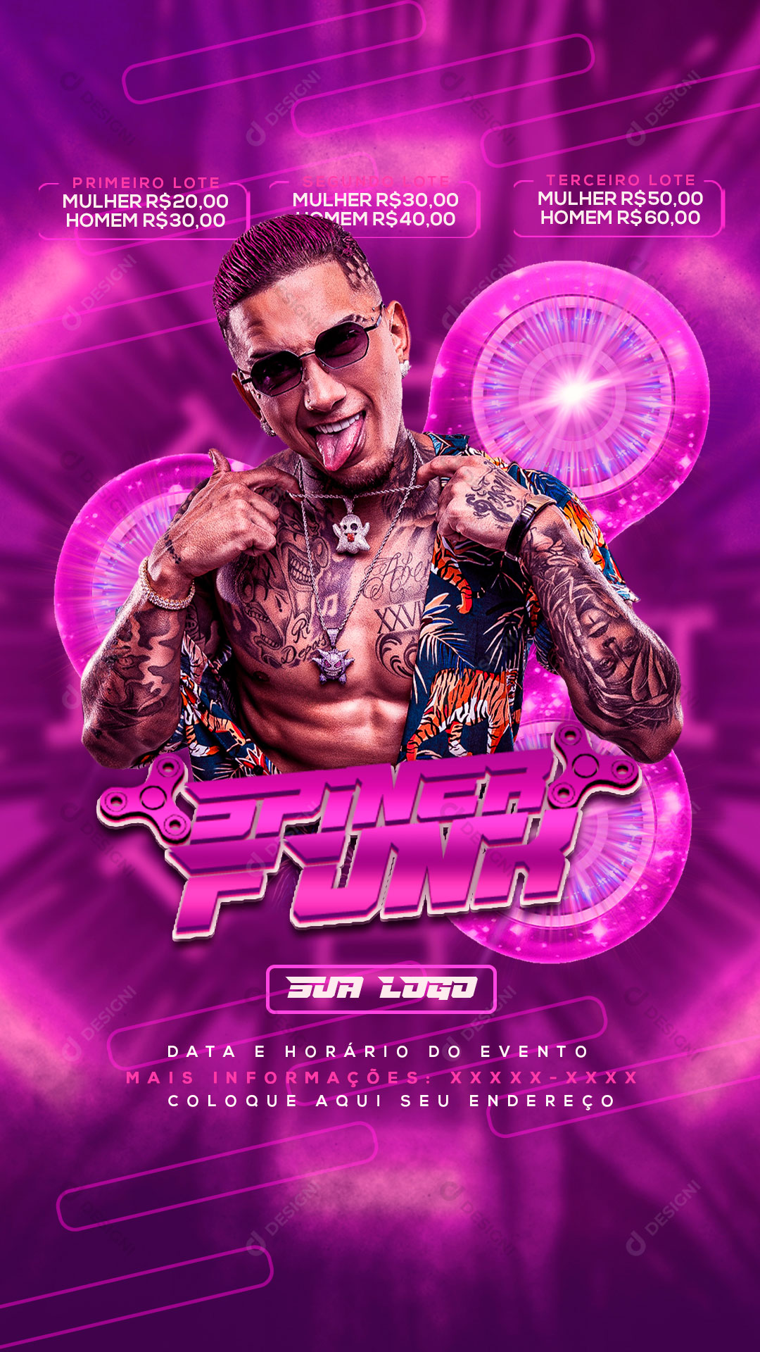 Story Flyer Show Evento Spiner Funk Artista Social Media PSD Editável