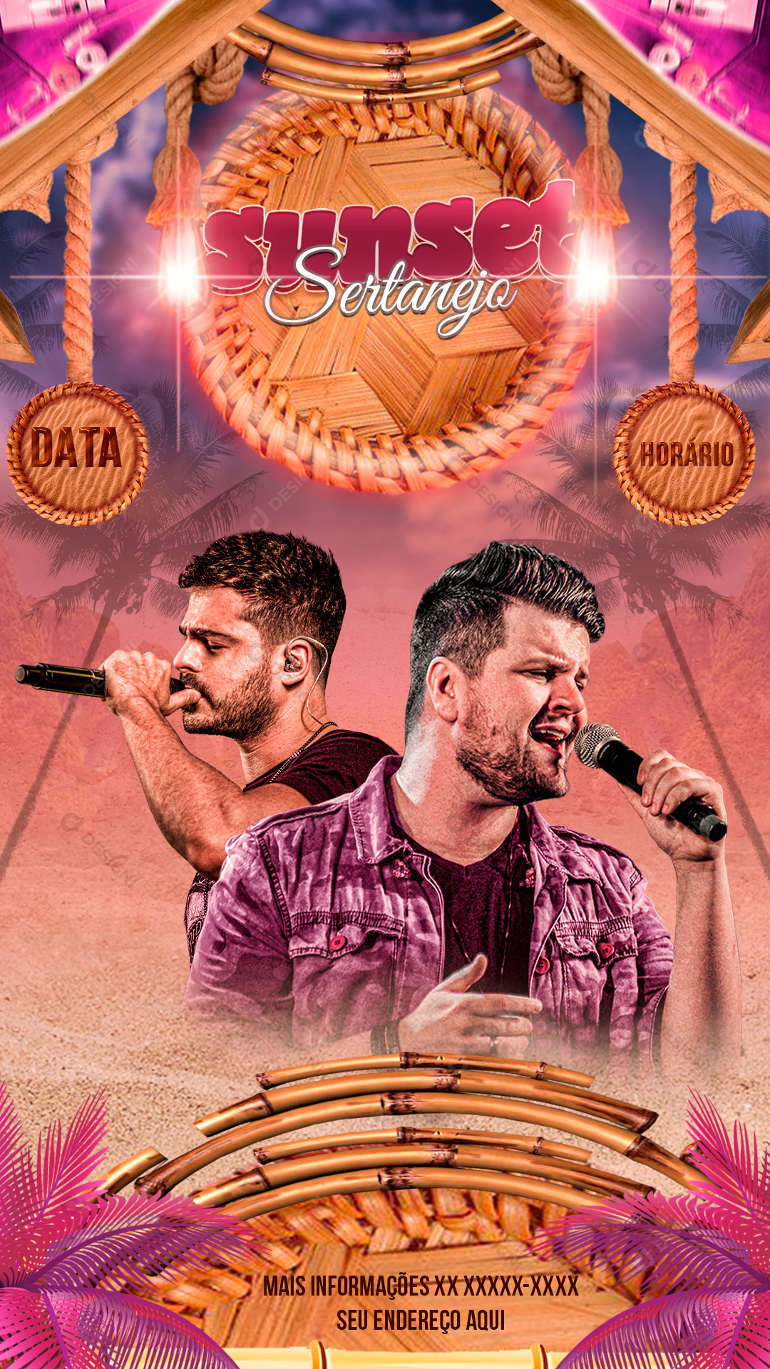 Story Flyer Show Evento Sunset Sertanejo Social Media PSD Editável
