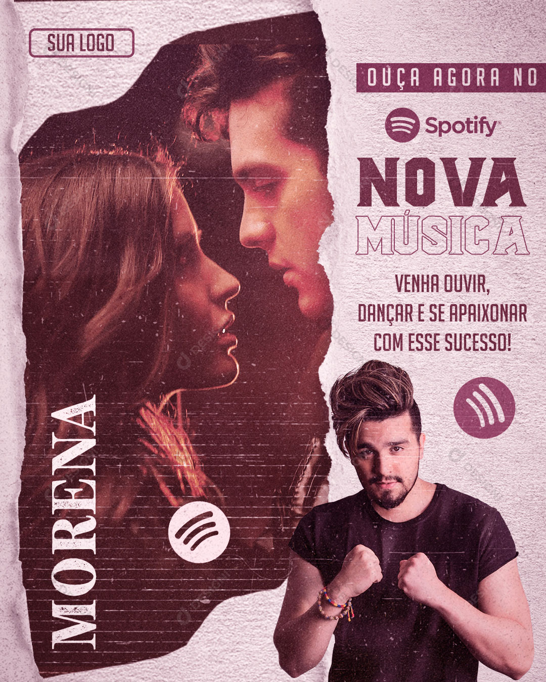 Flyer Show Evento Morena Artista Social Media PSD Editável