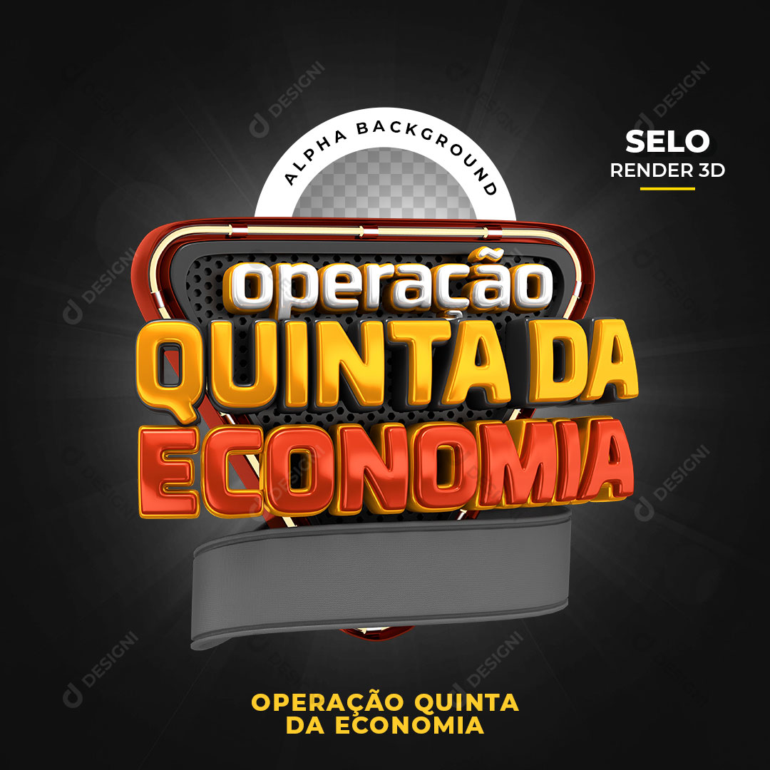 Operação Quinta da Economia Selo 3D PNG Transparente