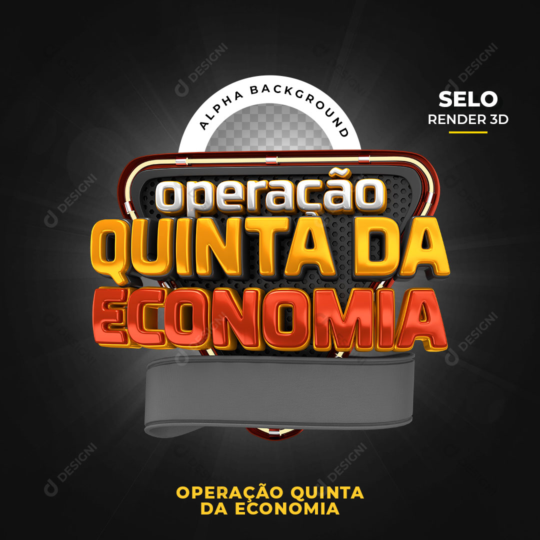 Operação Quinta da Economia Selo 3D PNG Transparente