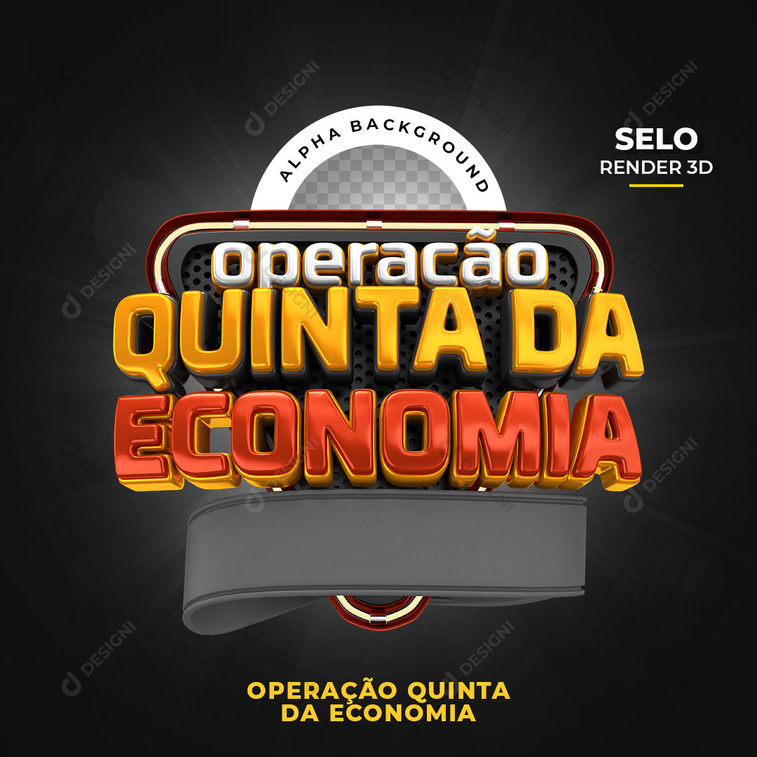 Operação Quinta da Economia Selo 3D PNG Transparente