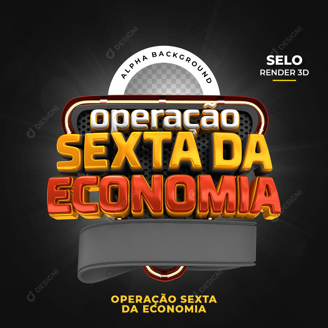 Operação Sexta da Economia Selo 3D PNG Transparente