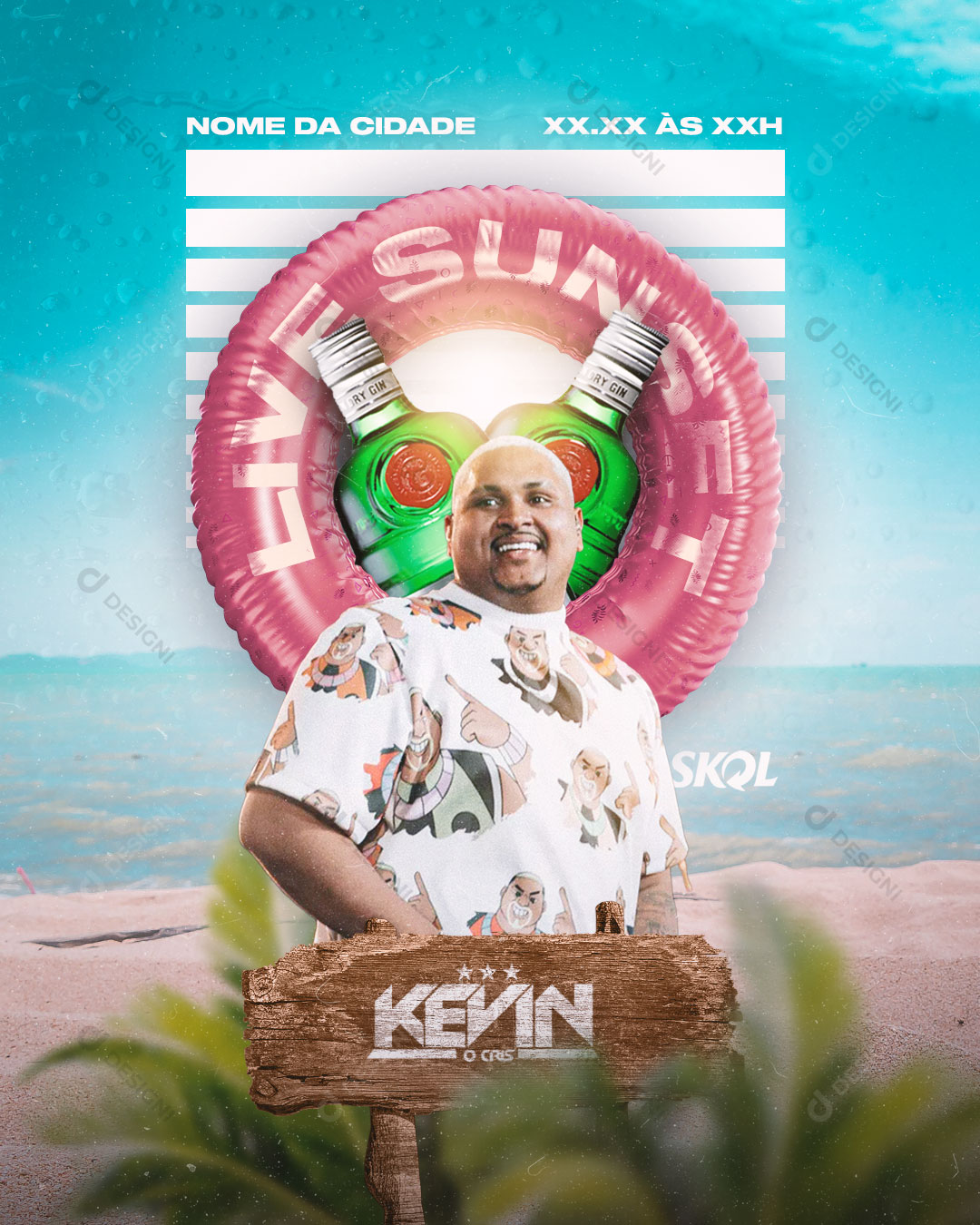 Flyer Show Evento Live Sunset Artista Social Media PSD Editável