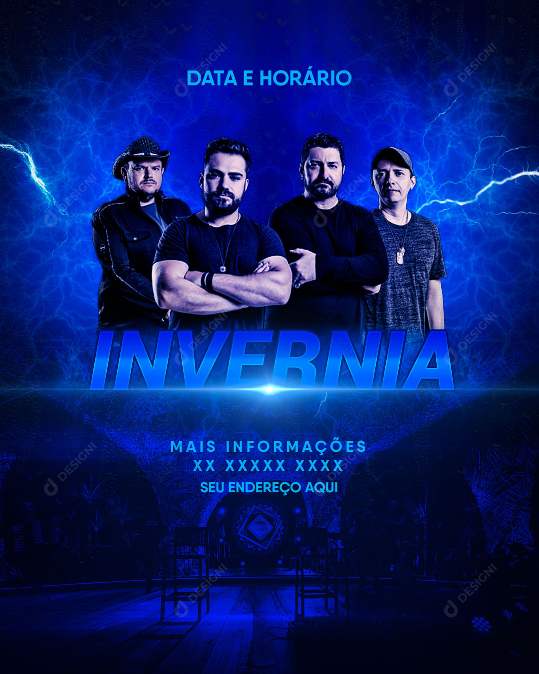 Flyer Show Evento Invernia Artista Social Media PSD Editável