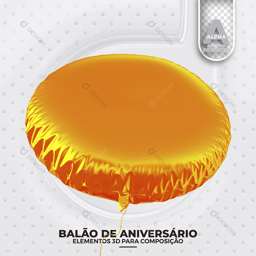 Balão de Aniversário Elemento 3D Para Composição PSD