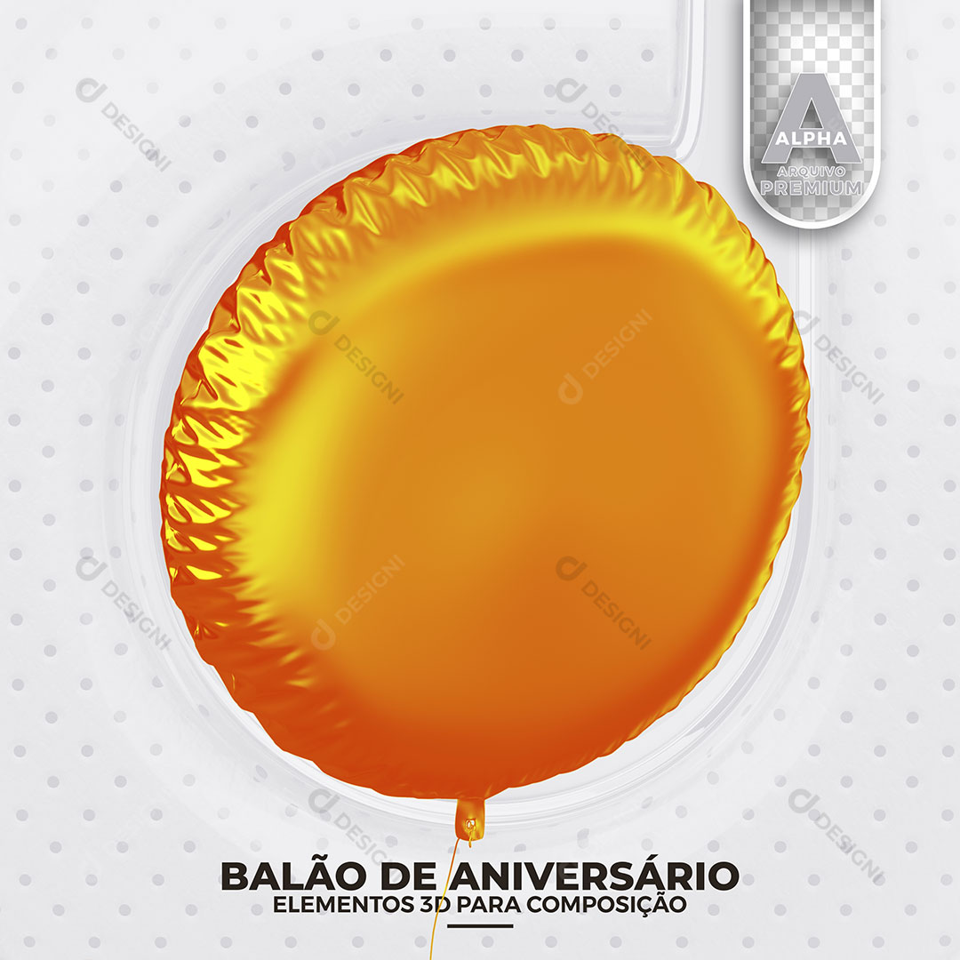 Balão de Aniversário Elemento 3D Para Composição PSD