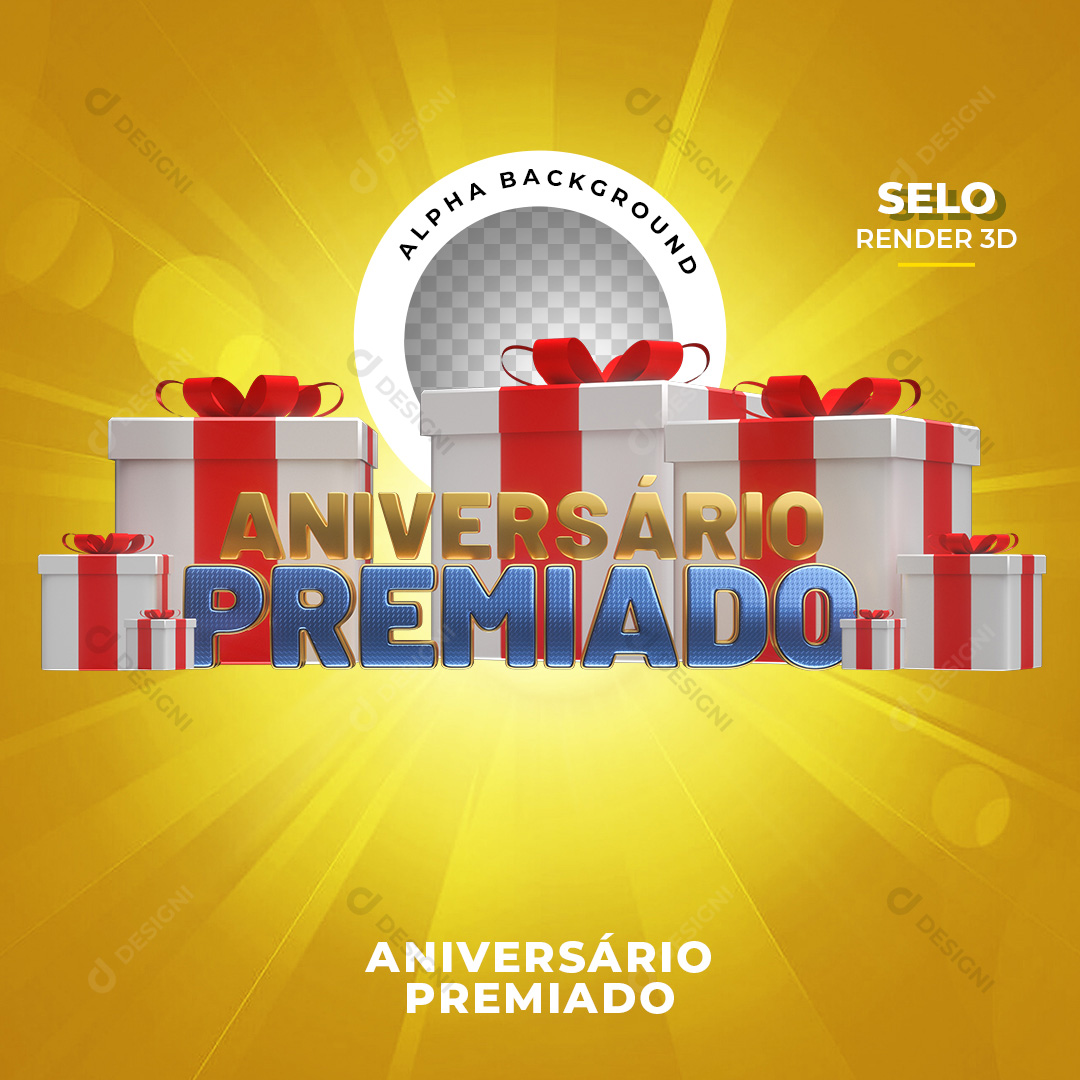 Selo 3D Aniversário Premiado PNG Transparente Sem Fundo