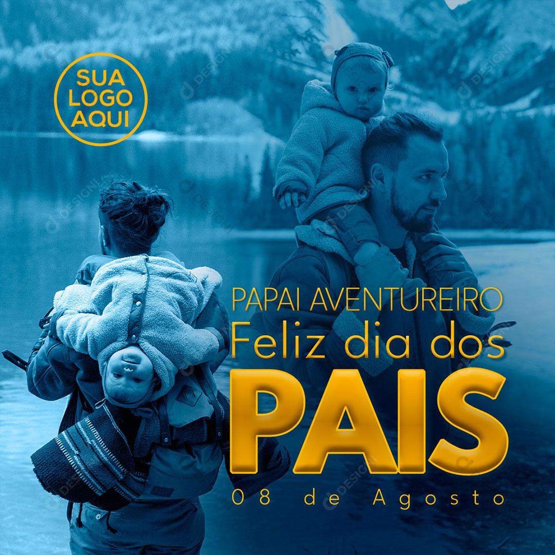 Papai Aventureiro Feliz Dia dos Pais Social Media PSD Editável