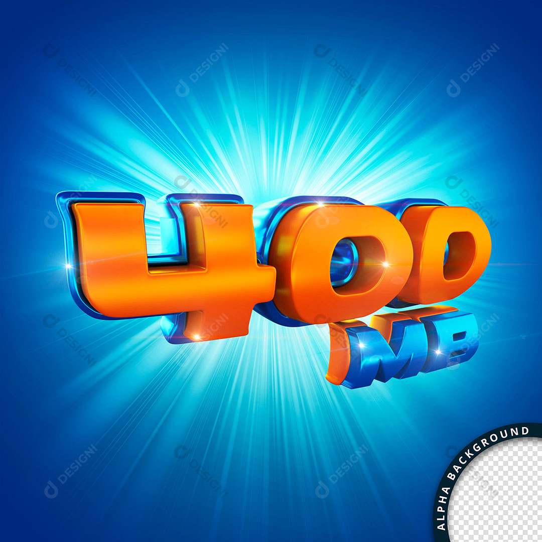 Internet 400Mb Megabyte Selo 3D Para Composição PSD