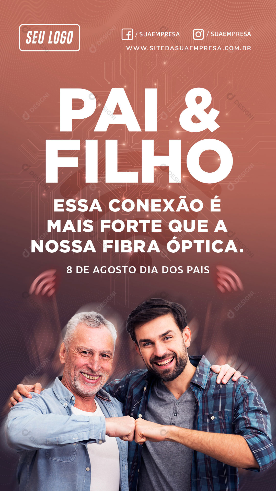 Story Internet Pai e Filho Conexão Social Media PSD Editável