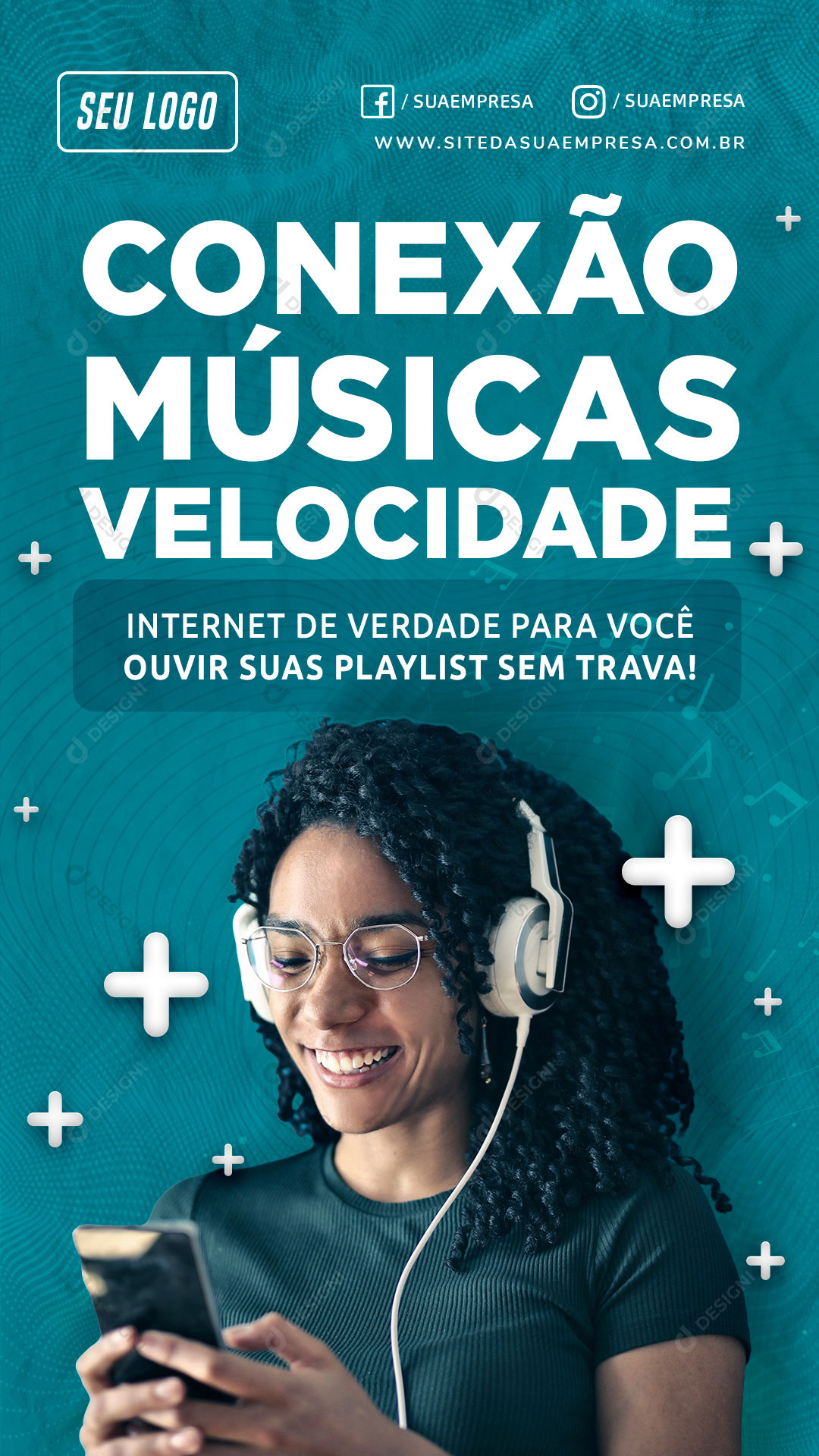 Story Internet Conexão Músicas Velocidade Social Media PSD Editável