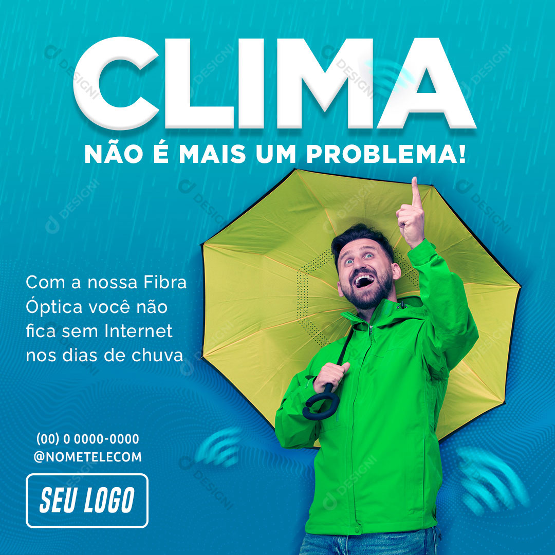 Internet Clima Não é Mais Problema Social Media PSD Editável