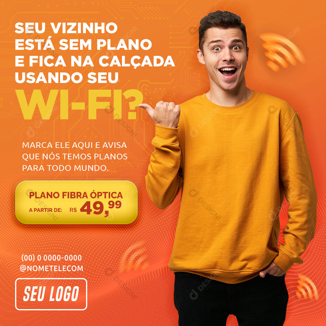 Internet Seu Vizinho Está Sem Plano Social Media PSD Editável