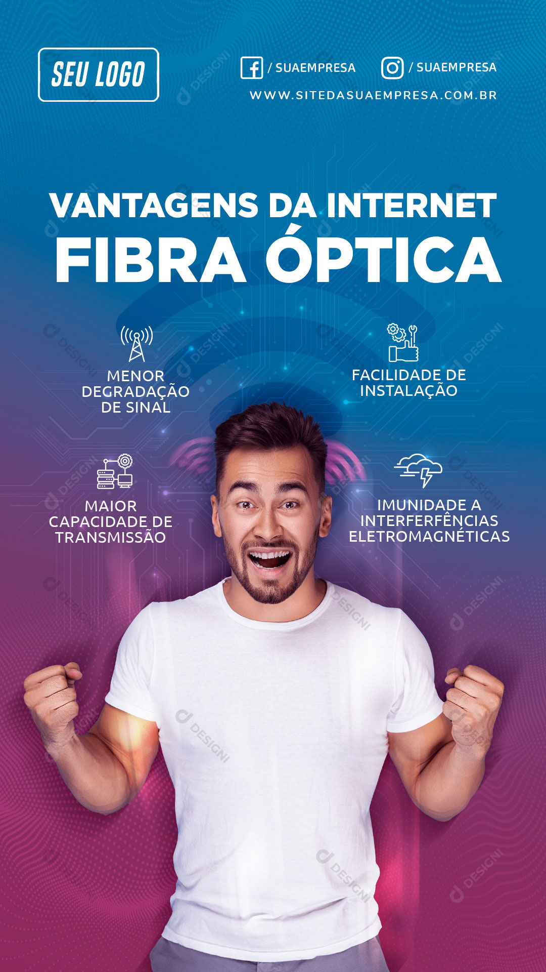 Story Internet Vantagens da Internet Social Media PSD Editável