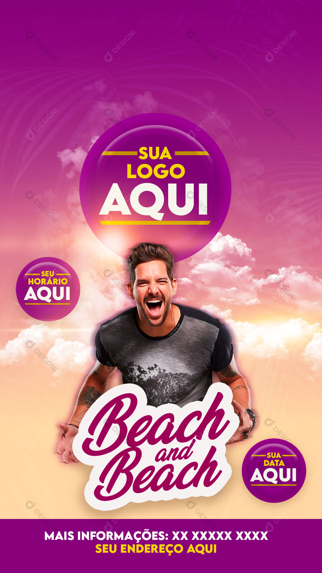 Story Flyer Evento Show Beach And Beach Artista Social Media PSD Editável