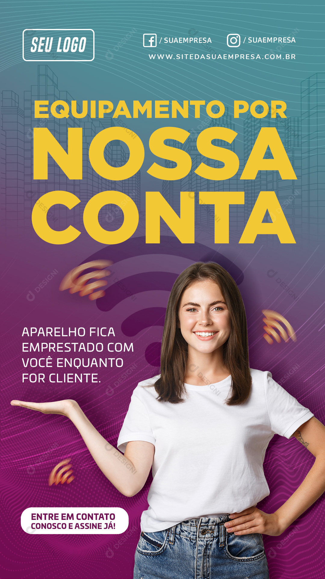 Equipamento Por Nossa Conta Internet Stories Social Media PSD Editável