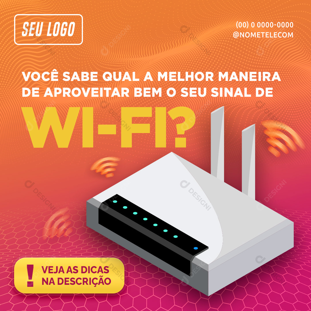 Melhor Maneira de Aproveitar Seu Wi-Fi Social Media PSD Editável