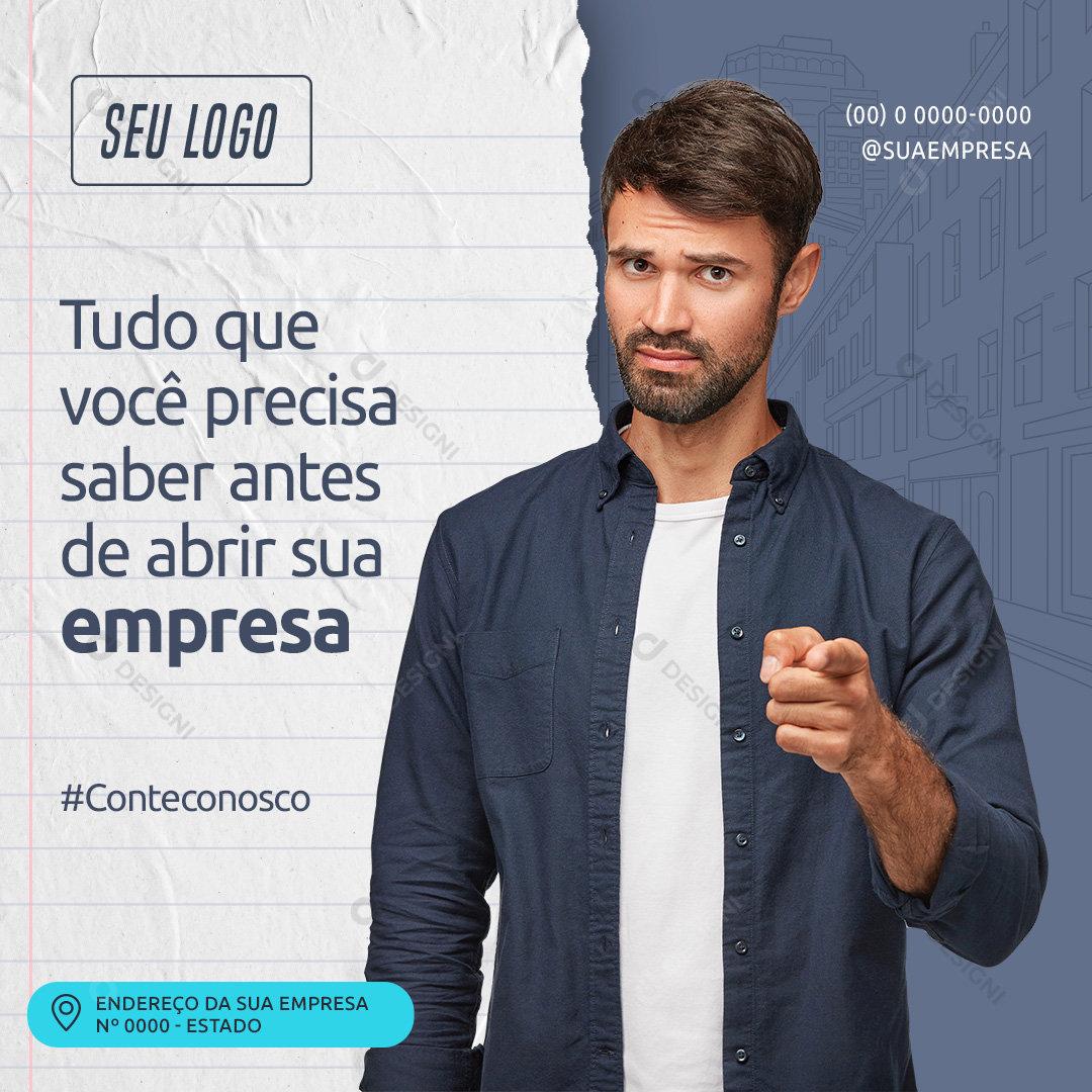 Para Abrir Uma Empresa Social Media PSD Editável