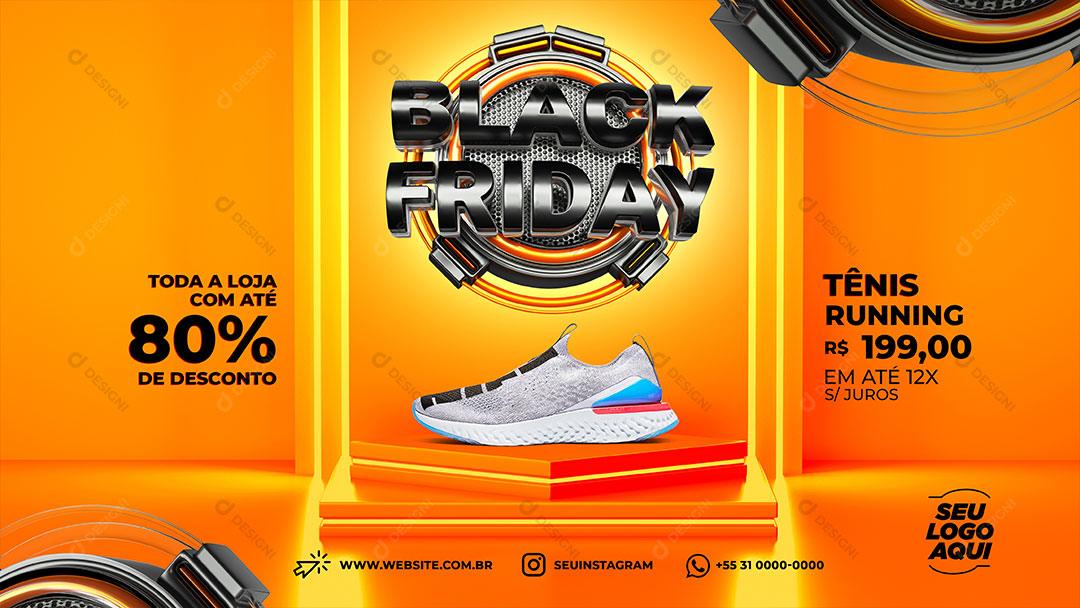 Loja Black Friday Produto Tênis Social Media PSD Editável