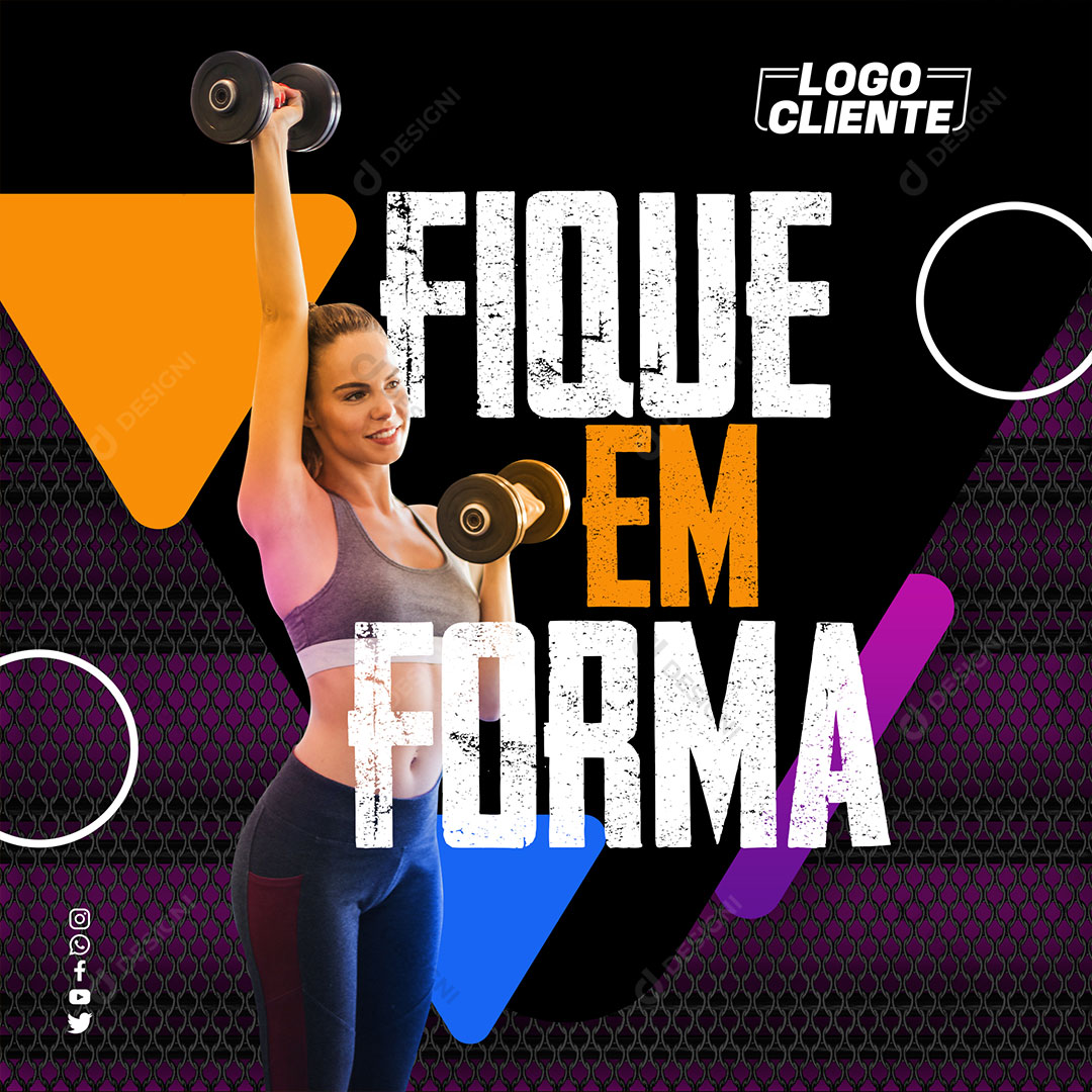 Academia Fique em Forma Social Media PSD Editável