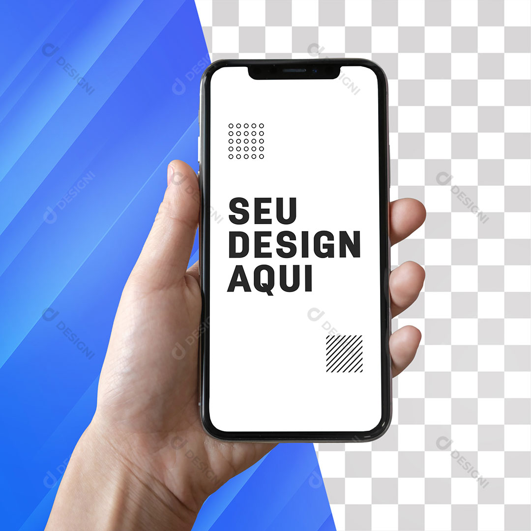Mockup Mão Segurando Celular PSD