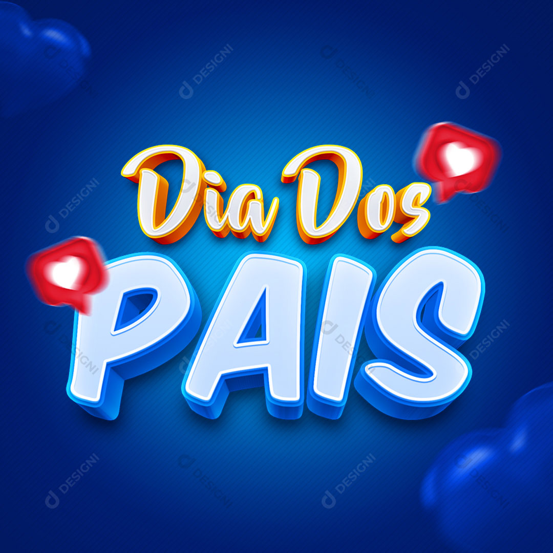 Dia dos Pais Selo 3D Elemento Para Composição PSD