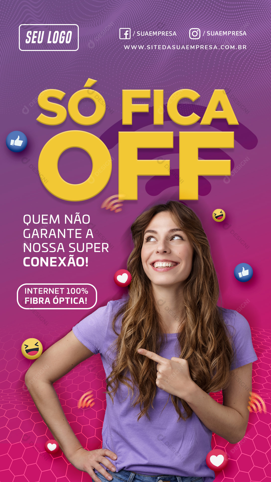 Só Fica OFF Que Não Tem Stories Social Media PSD Editável