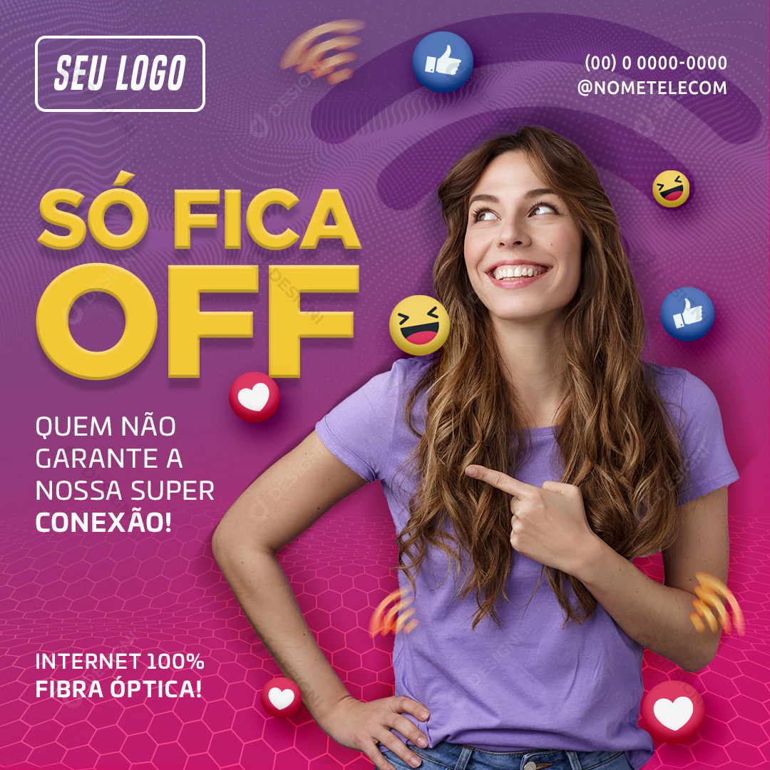 Só Fica OFF Que Não Tem Social Media PSD Editável