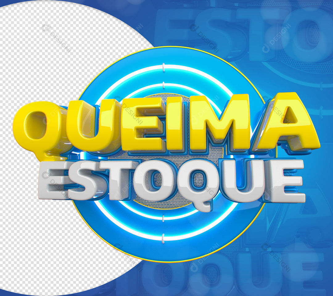 Queima de Estoque Selo 3D Para Composição PSD