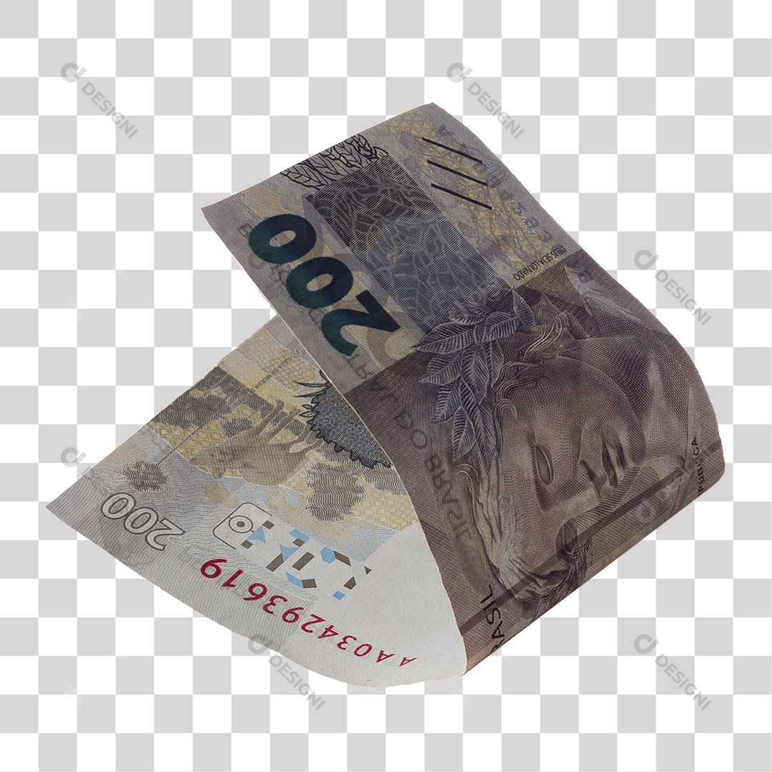 Nota de 200 Reais Recortada PNG Transparente Sem Fundo
