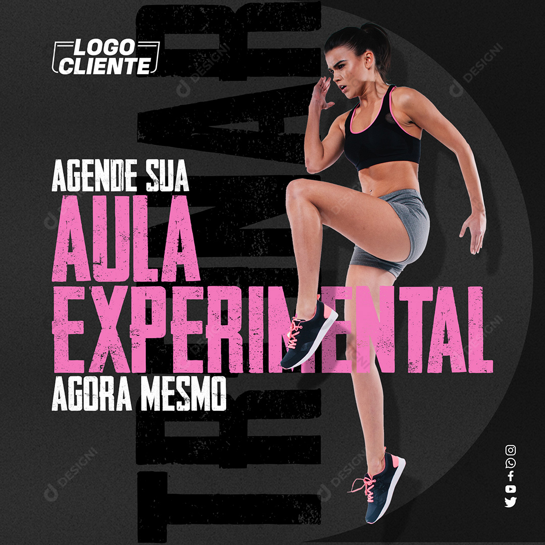 Academia Aula Experimental Social Media PSD Editável