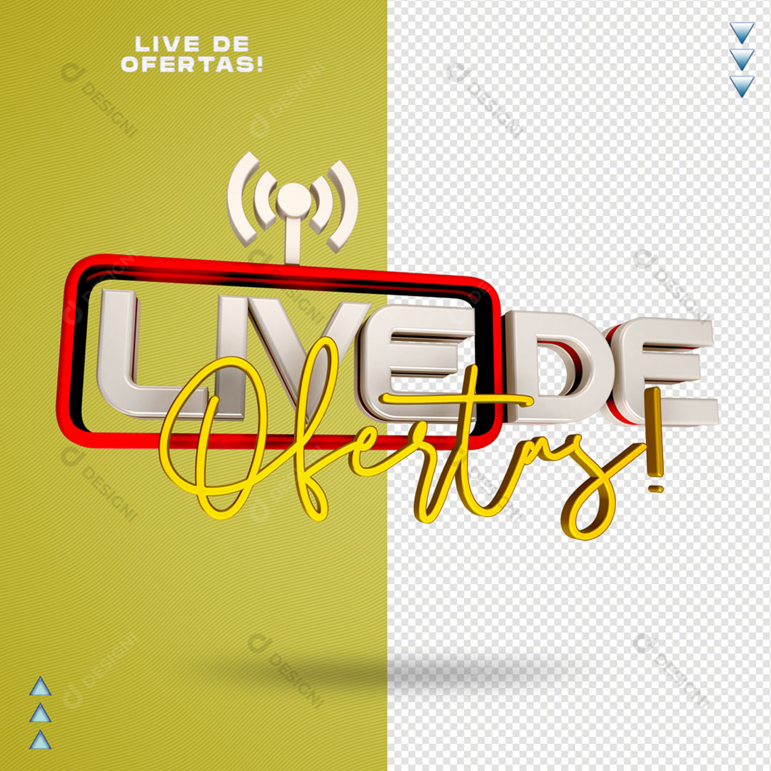 Live de Ofertas Selo 3D Para Composição PNG Transparente
