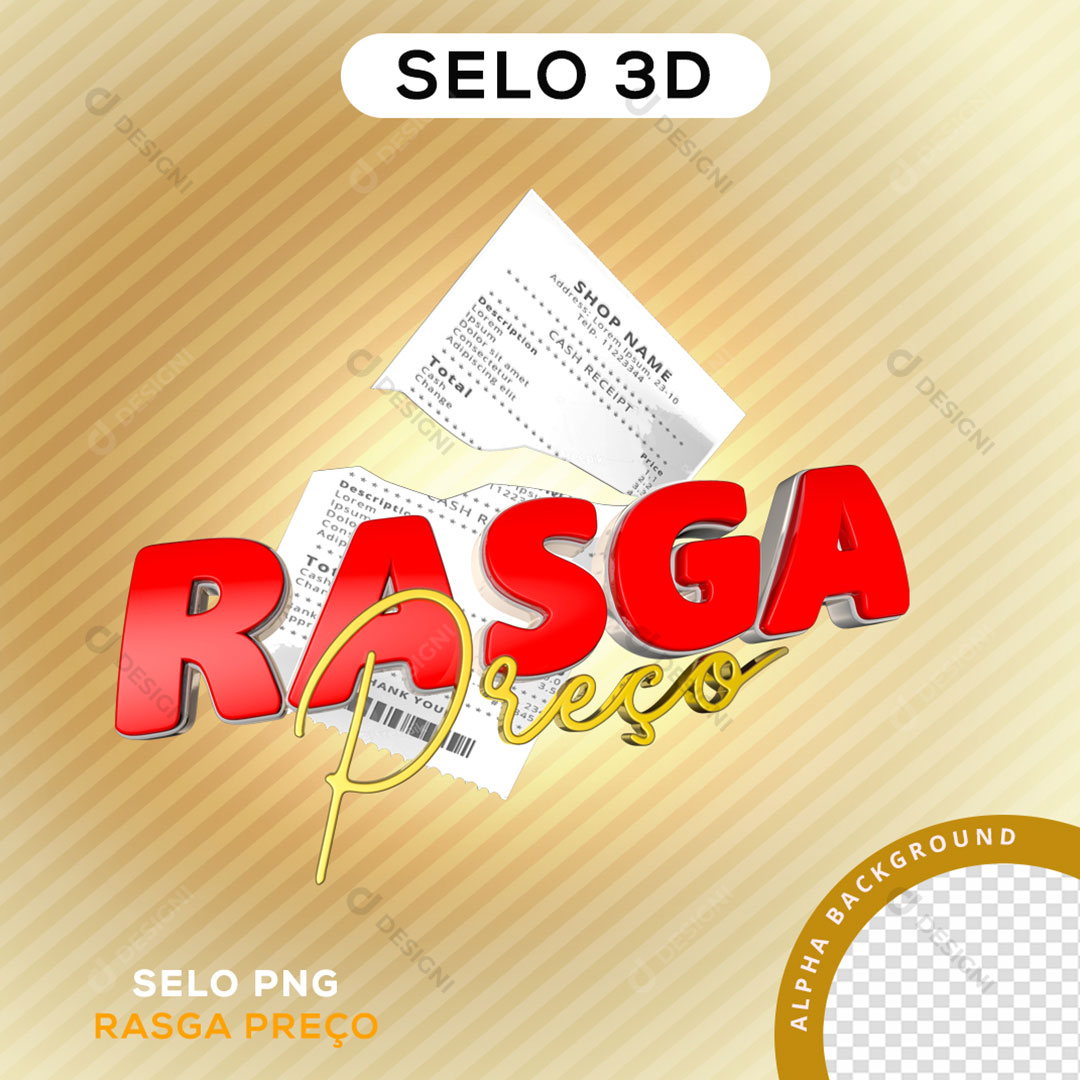 Rasga Preço Selo 3D Para Composição PNG Transparente