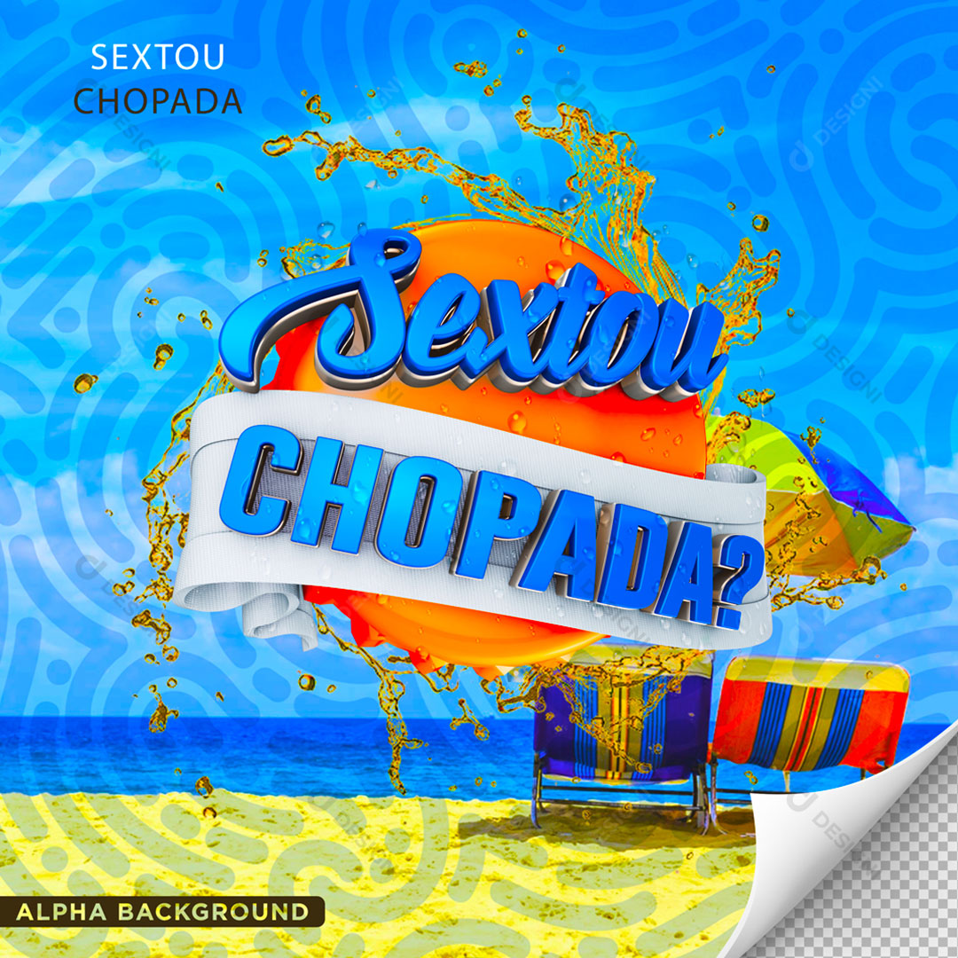 Sextou Chopada Selo 3D Elemento Para Composição PNG Transparente