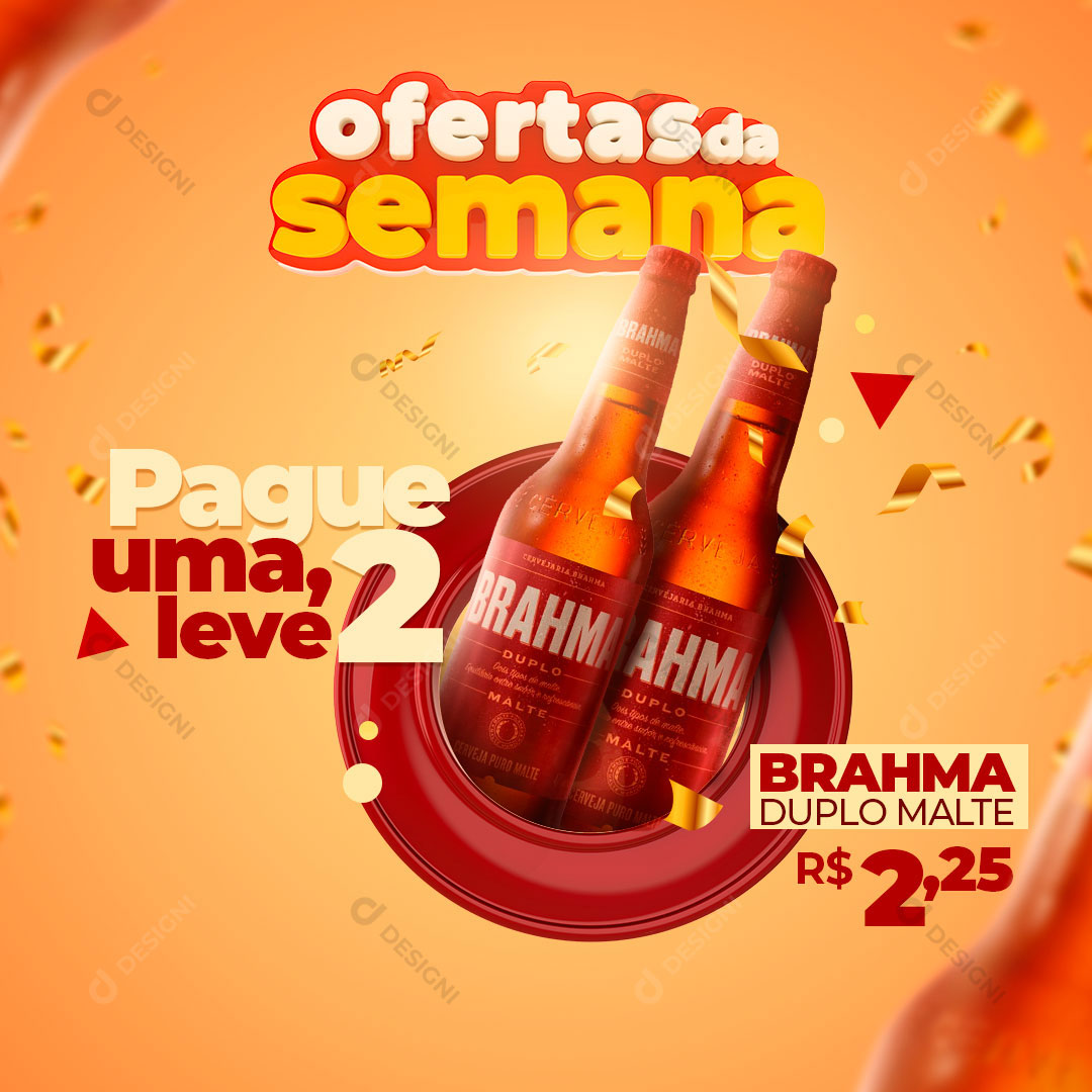 Distribuidora Ofertas da Semana Bebida Social Media PSD Editável