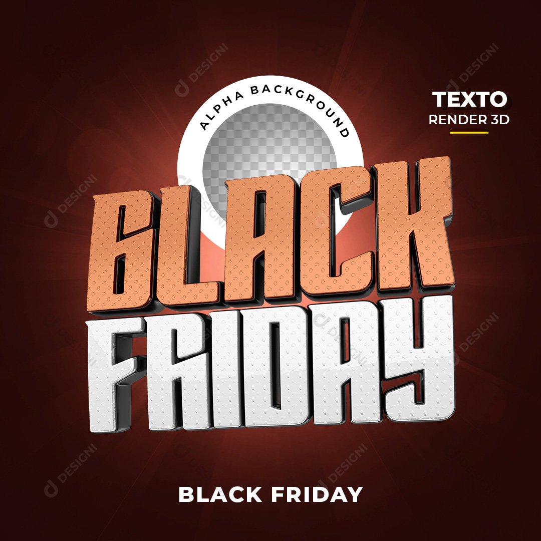Texto 3D Black Friday PNG Transparente Sem Fundo