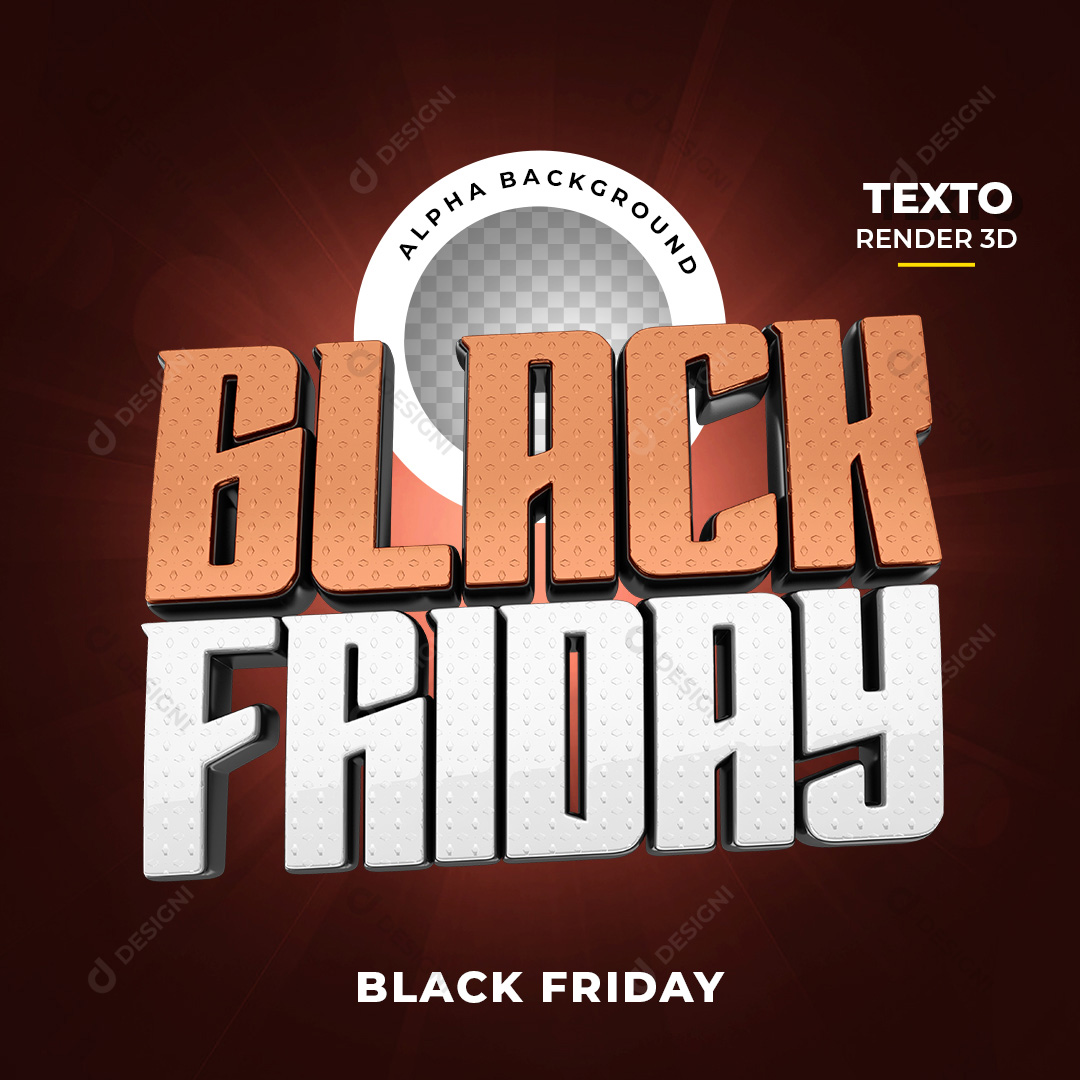 Texto 3D Black Friday PNG Transparente Sem Fundo