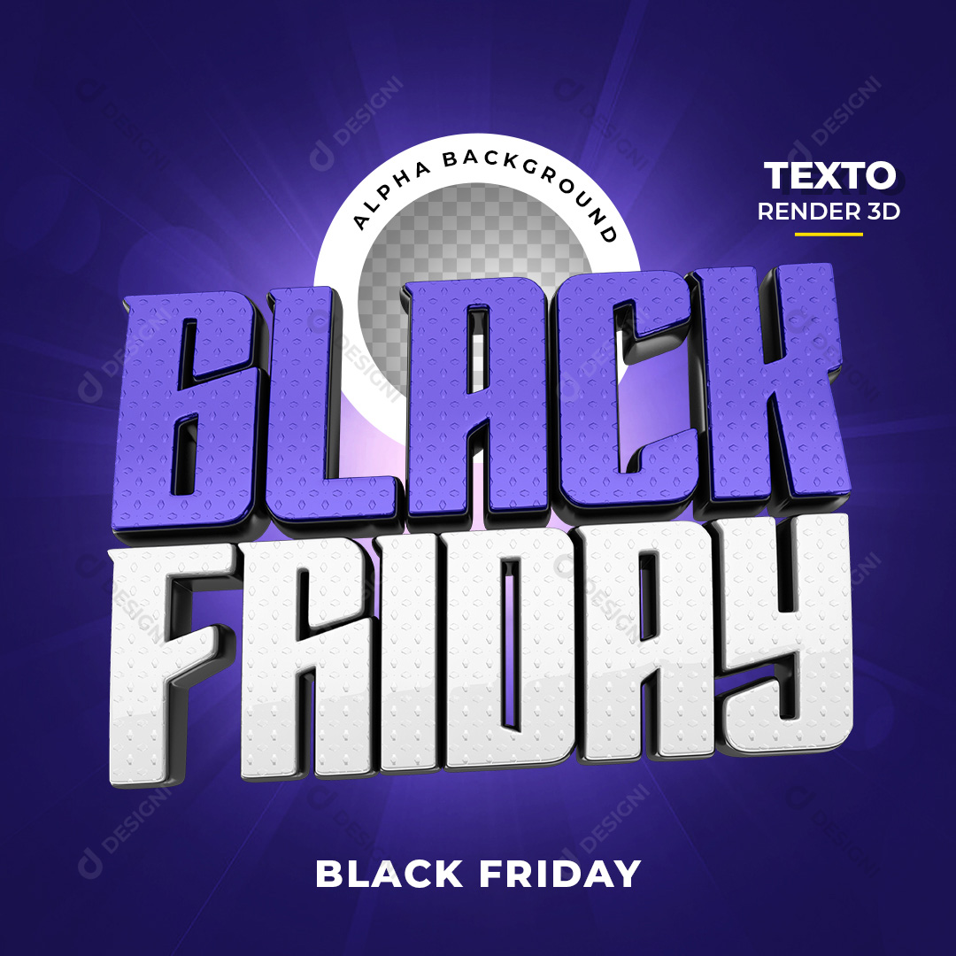 Texto 3D Black Friday PNG Transparente Sem Fundo