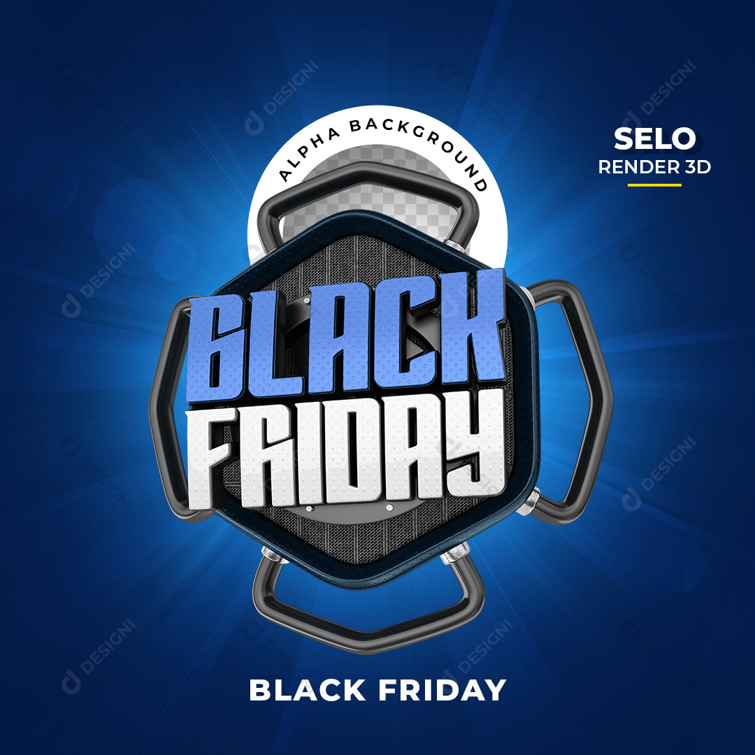 Selo 3D Black Friday PNG Transparente Sem Fundo