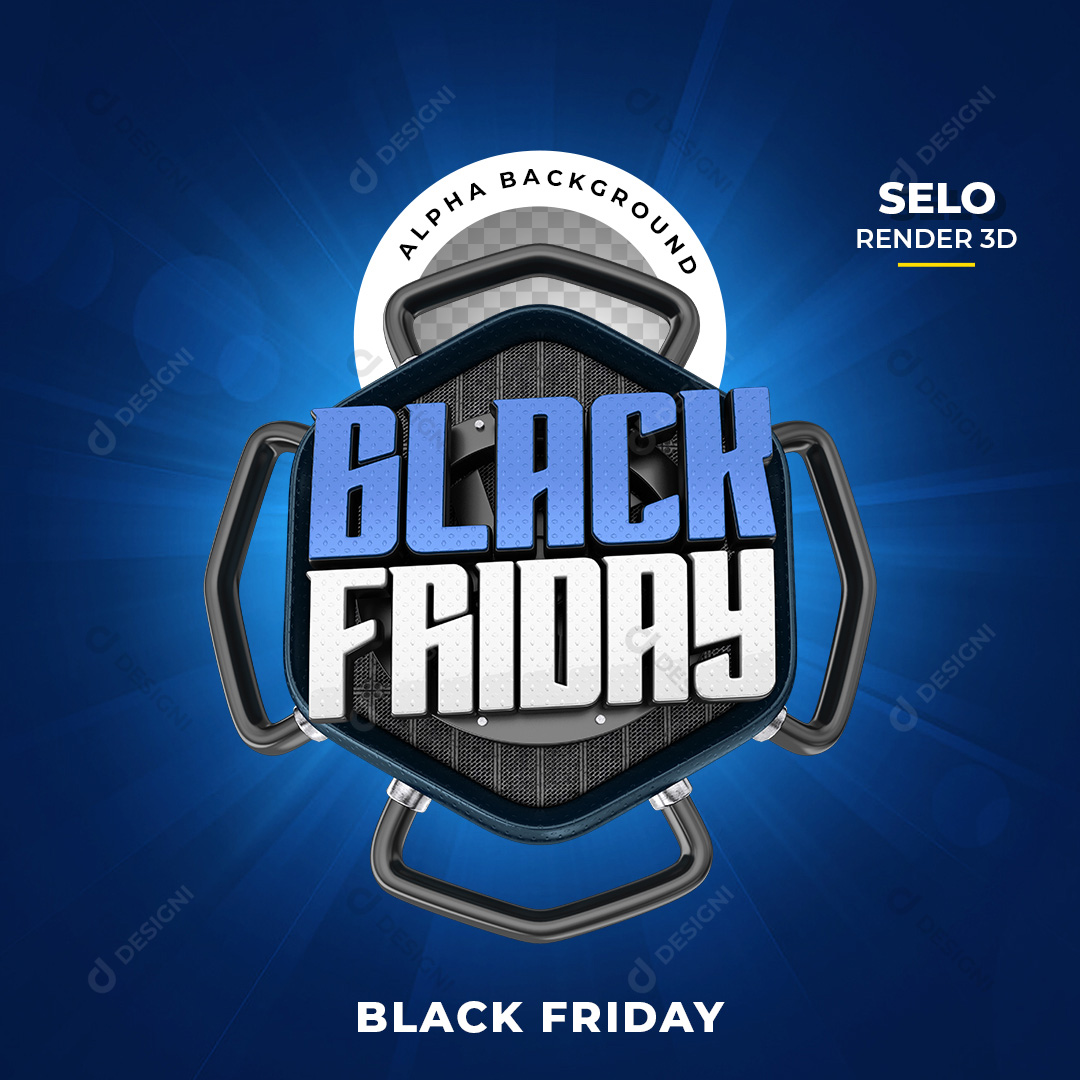 Selo 3D Black Friday PNG Transparente Sem Fundo