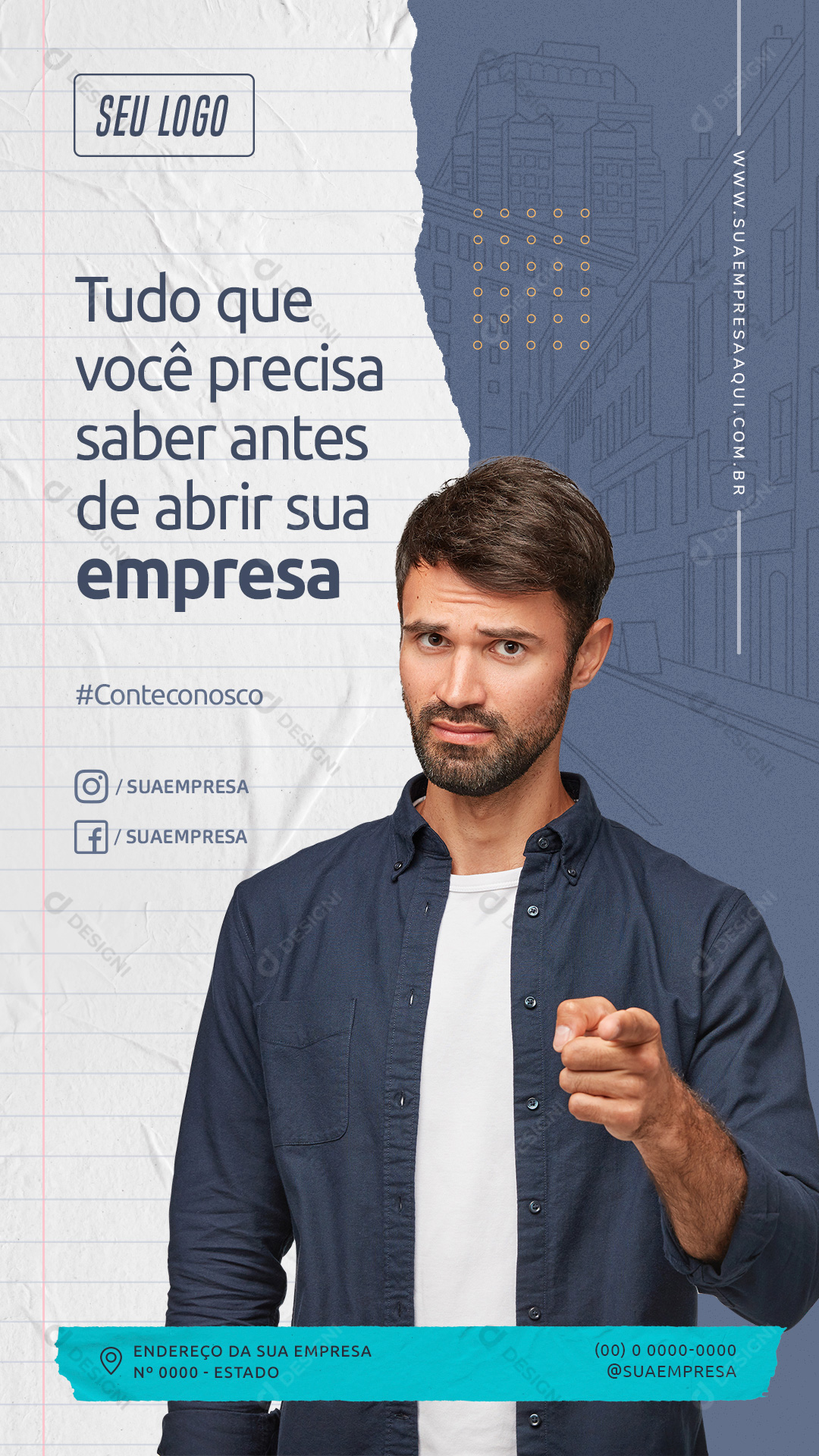 Para Abrir Uma Empresa Stories Social Media PSD Editável