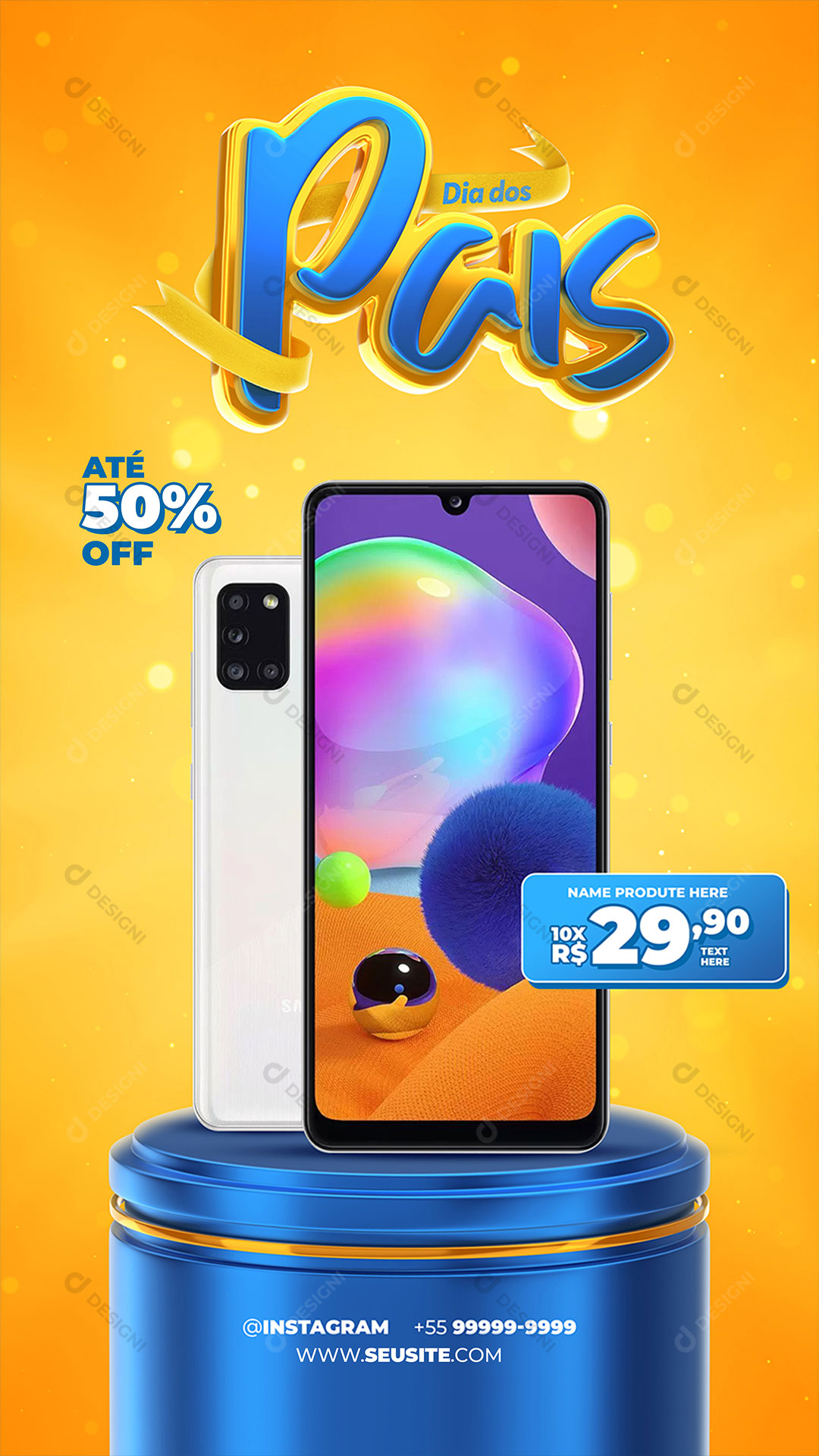 Story Loja Dia dos Pais Celular Produto Social Media PSD Editável