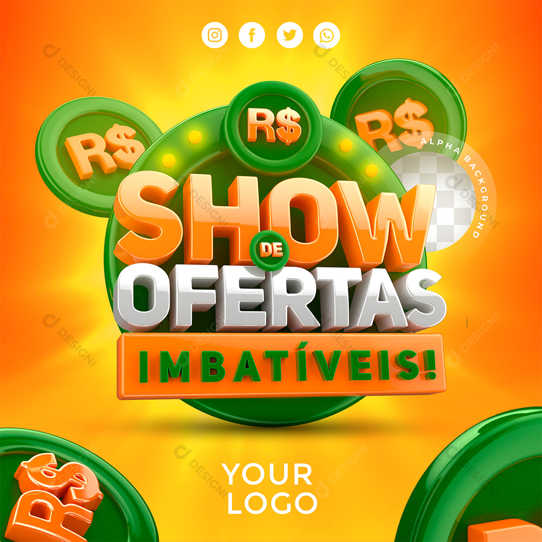 Selo 3D Show de Ofertas Imbatíveis PSD