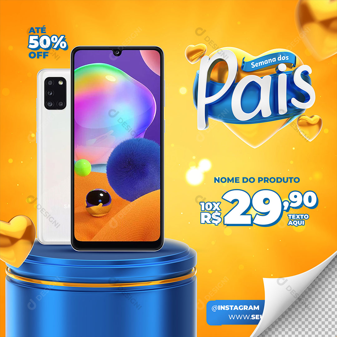 Loja Semana dos Pais Celular Produto Social Media PSD Editável