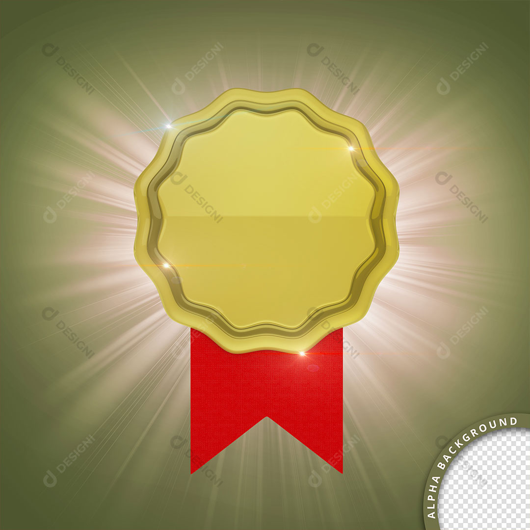 Medalha de Bronze Elemento 3D Para Composição PSD