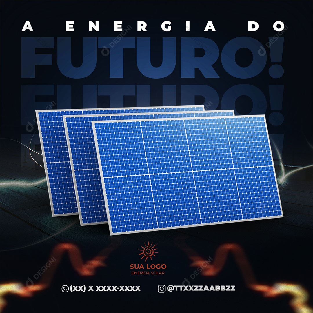 Energia Solar a Energia do Futuro Social Media Post PSD Editável