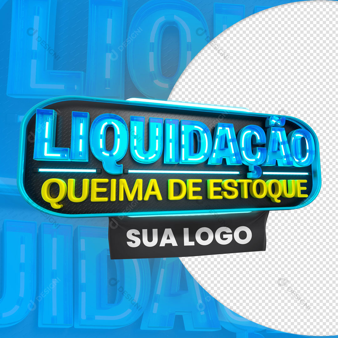 Liquidação Queima de Estoque Selo 3D Para Composição PSD Editável